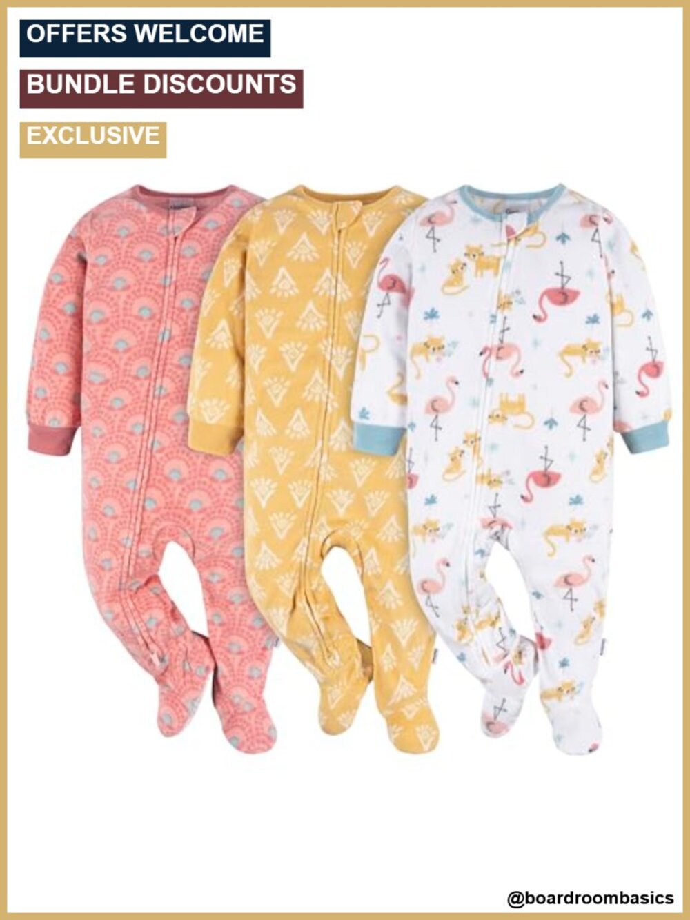 Baby Girls Fleece Footed Pajamas 3-Pack Blanket Sleepers